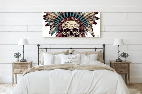 Misterne pióra i czaszka w boho stylu