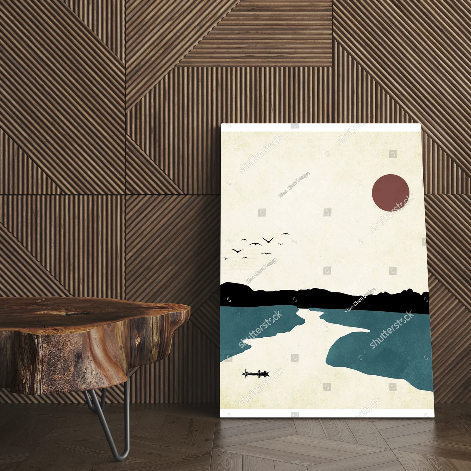 Minimalistyczna geometria w delikatnych odcieniach