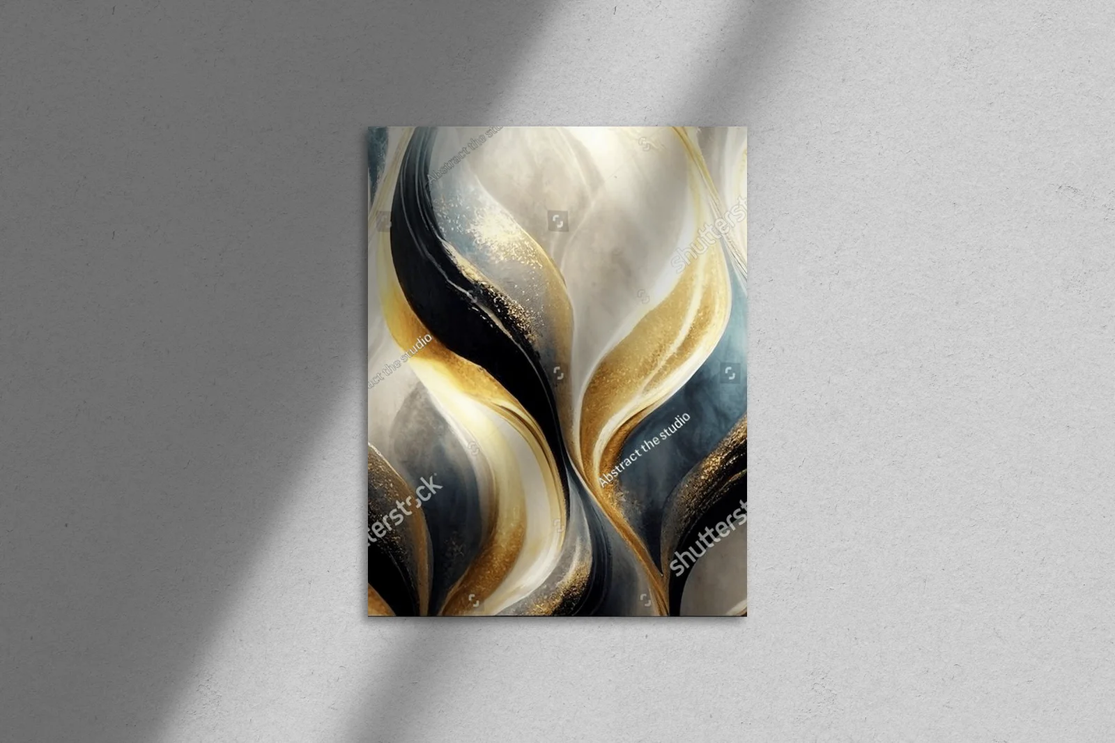 Abstractne piękno marmuru w złotych odcieniach