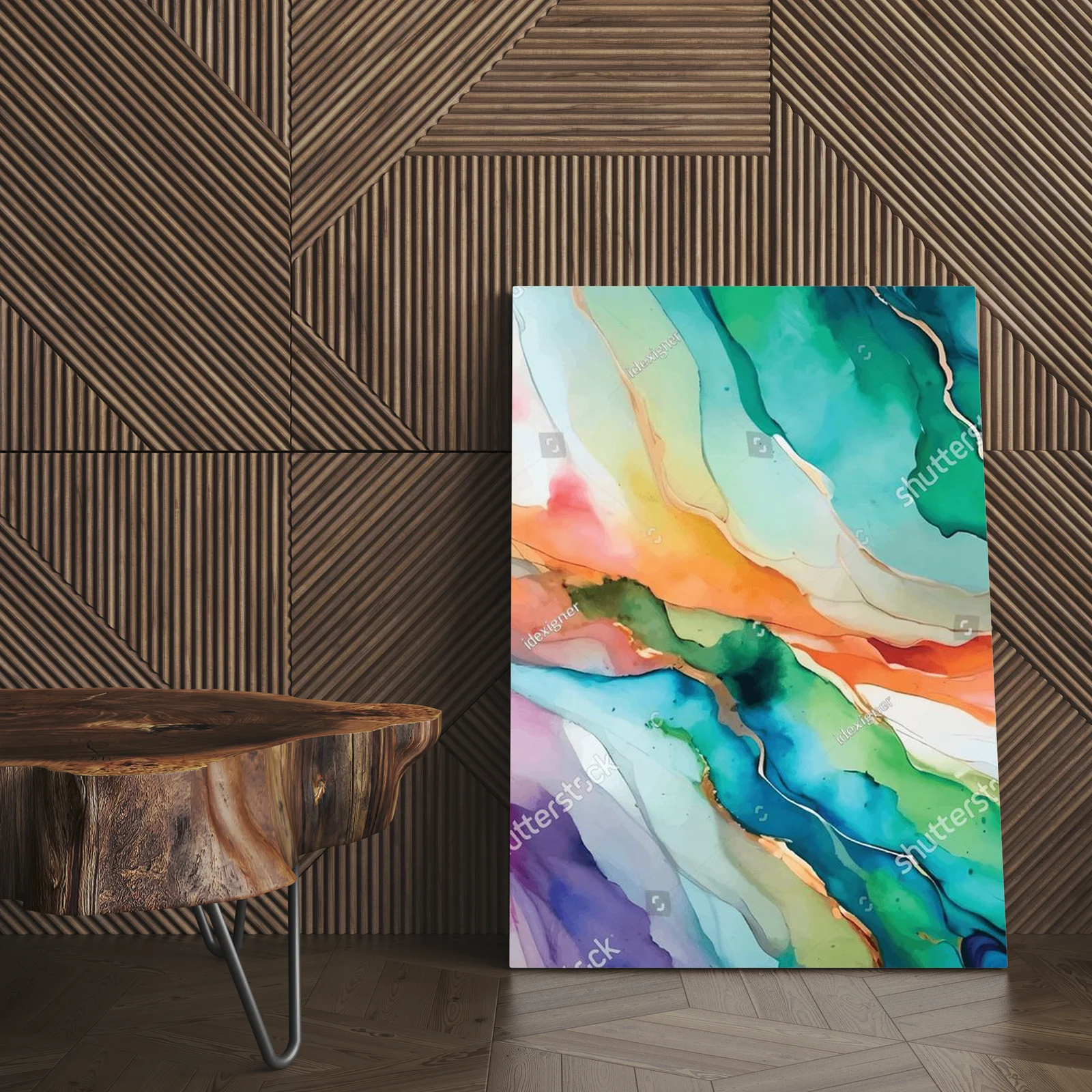 Artystyczna harmonia: elegancja marmuru i akwareli