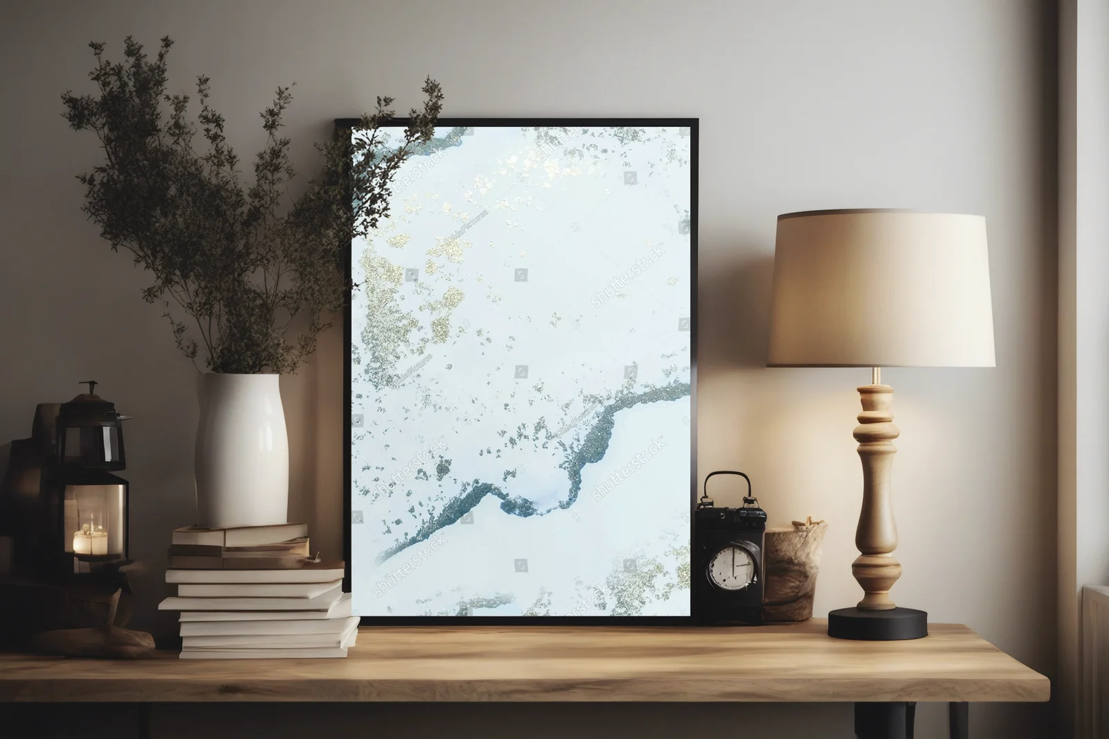 Luminous Blue Watercolor Marble Elegance