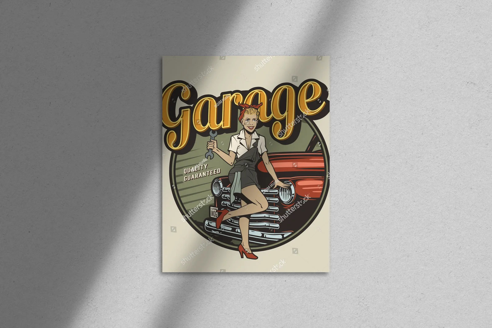 Retro motyw mechanika w pastelowych barwach