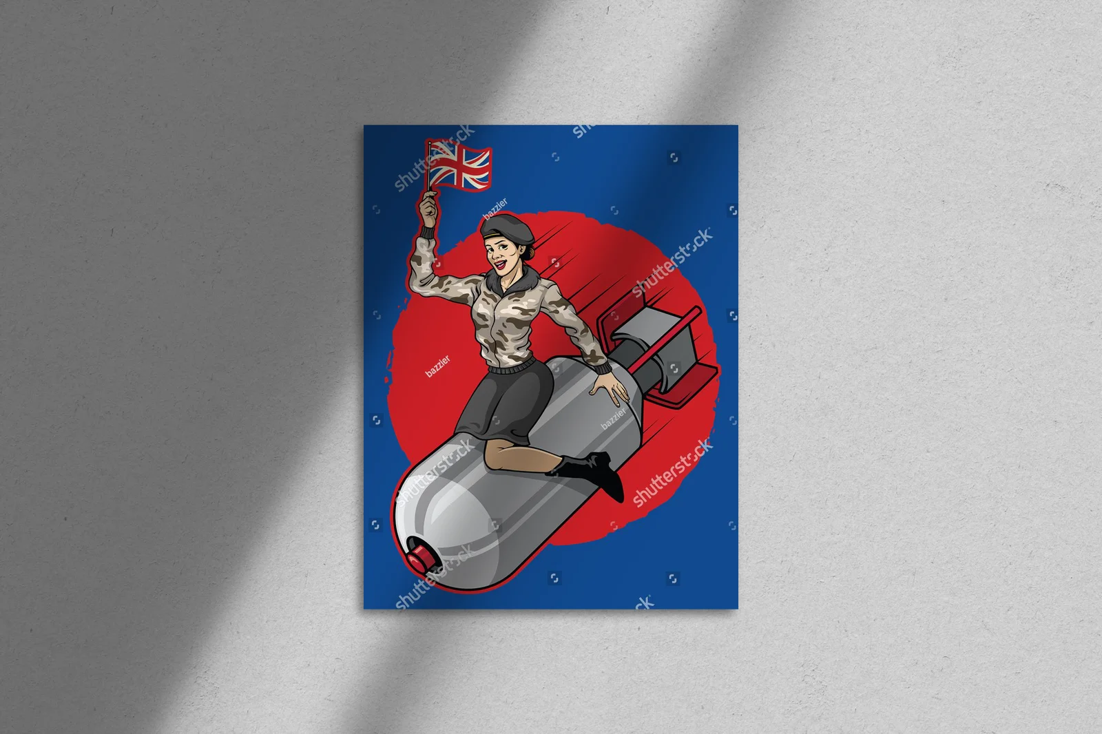 Retro dziewczyna w militarystycznym stylu
