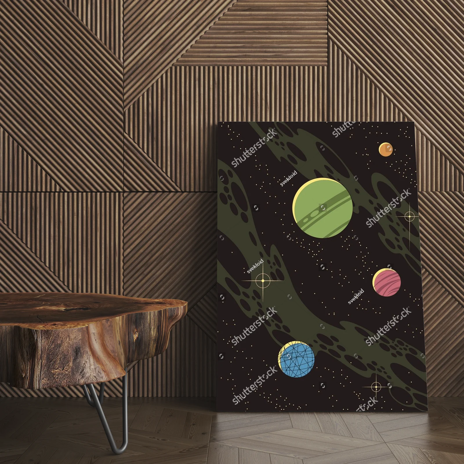 Astronomia w retro stylu: Kosmiczna kompozycja