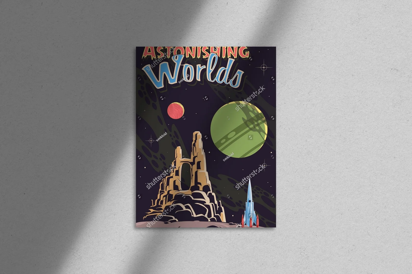 Kosmiczna podróż w retro stylu vintage