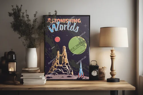 Kosmiczna podróż w retro stylu vintage