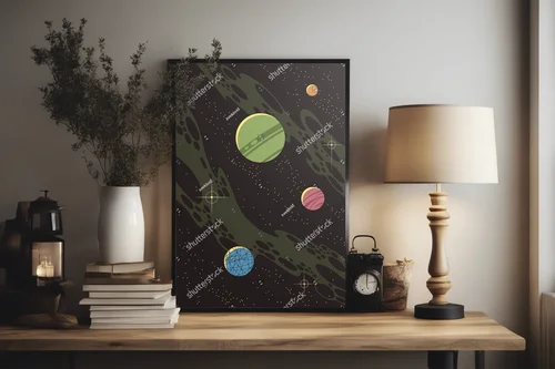 Astronomia w retro stylu: Kosmiczna kompozycja