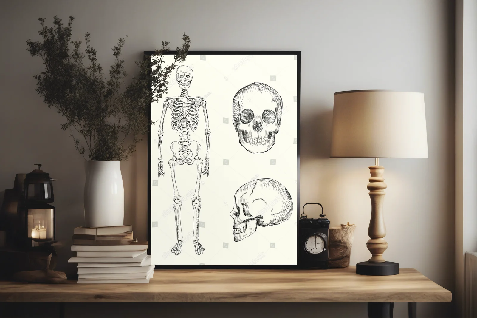 Wizjonerska ilustracja ludzkiego szkieletu