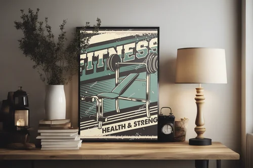 Retro ilustracja dla pasjonatów fitness