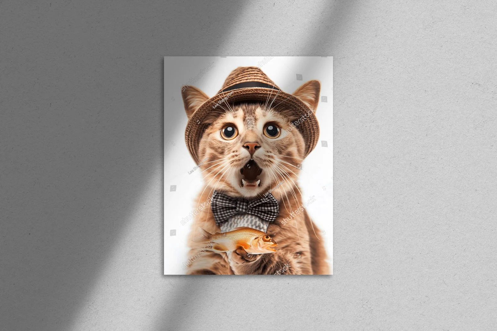 Zaskakujący tabby w słomkowym kapeluszu