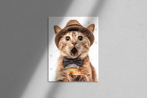 Zaskakujący tabby w słomkowym kapeluszu
