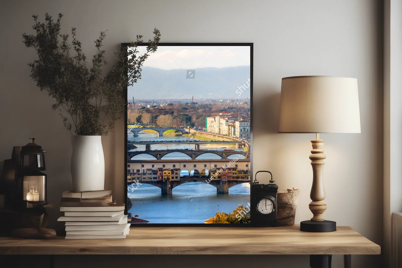 Panoramiczny widok Florencji i Ponte Vecchio