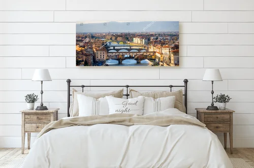 Panoramiczny widok Florencji i Ponte Vecchio