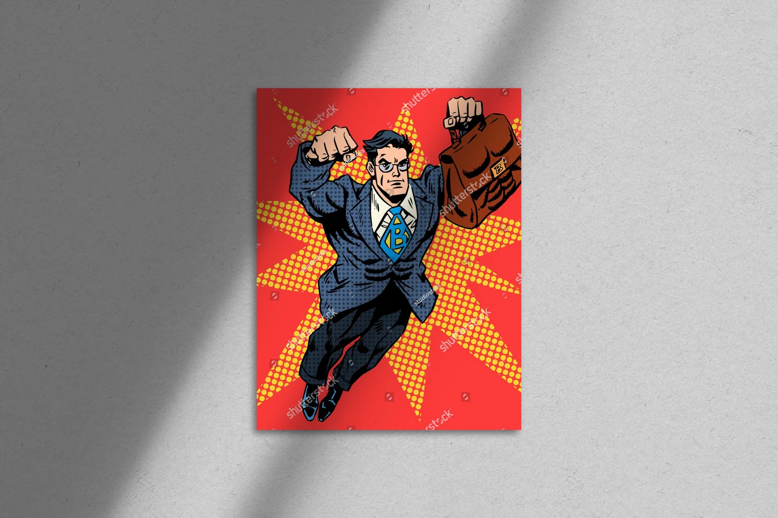 Odważny biznesmen w retro stylu pop art