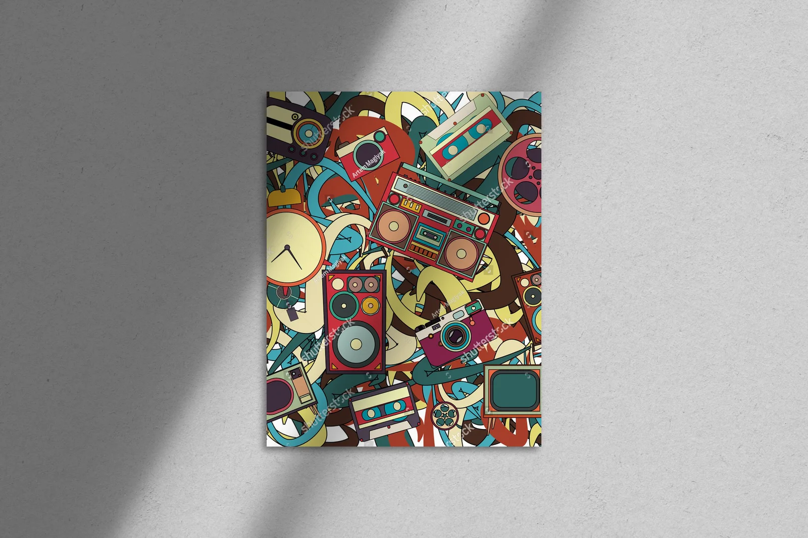 Kolorowe doodle muzyczne w wesołej aranżacji