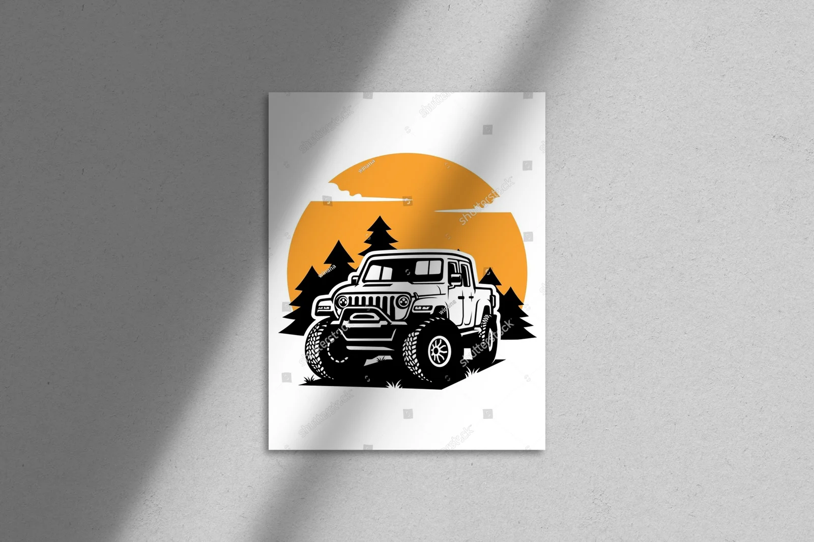 Duch przygody w offroadowej ilustracji SUV