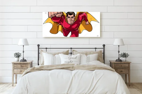 Mocny superbohater w dynamicznej akcji