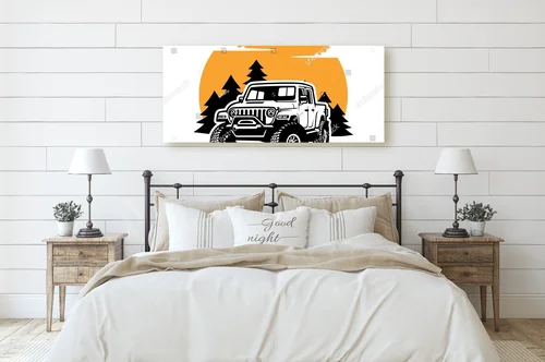Duch przygody w offroadowej ilustracji SUV