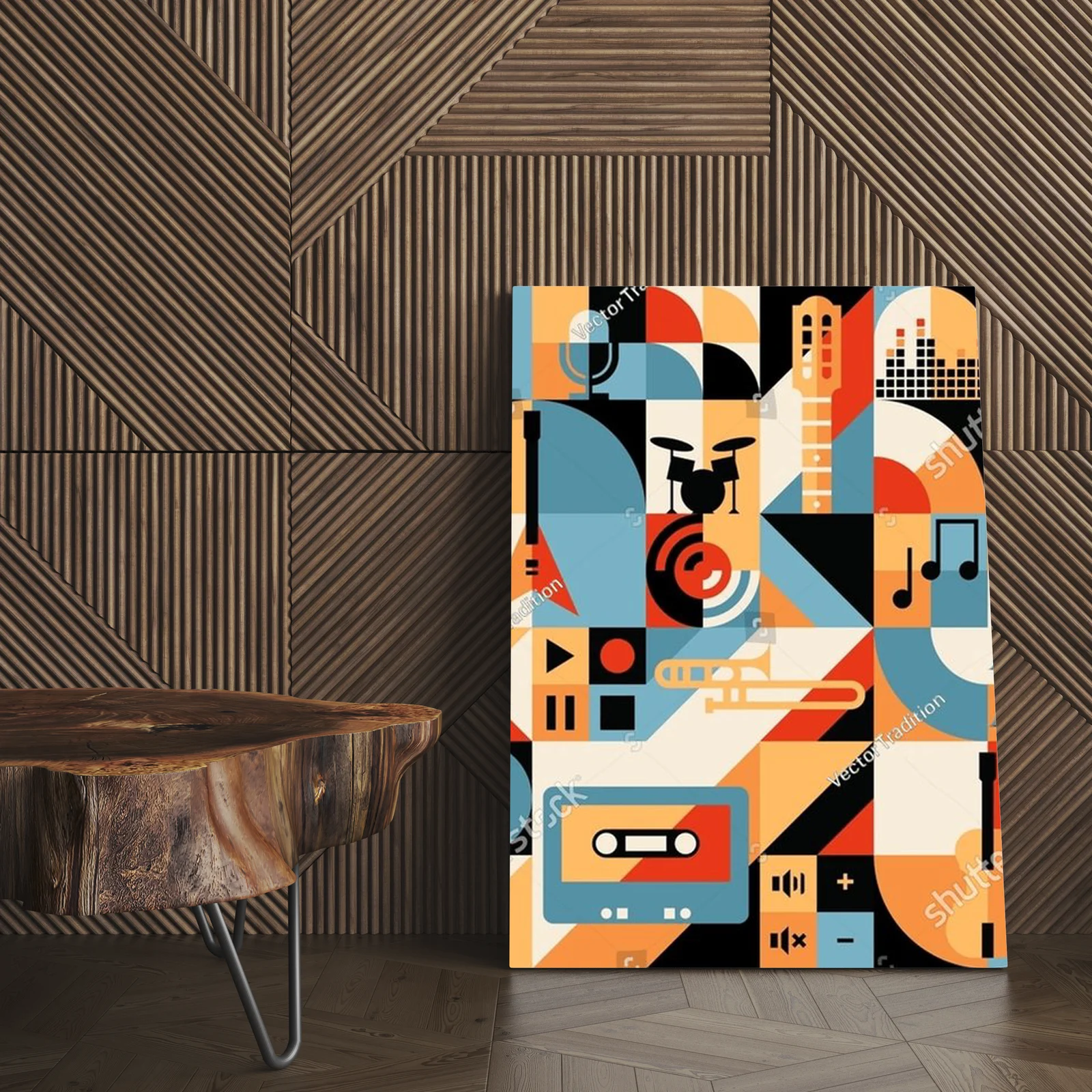 Geometryczne akcenty w retro klimatach muzycznych