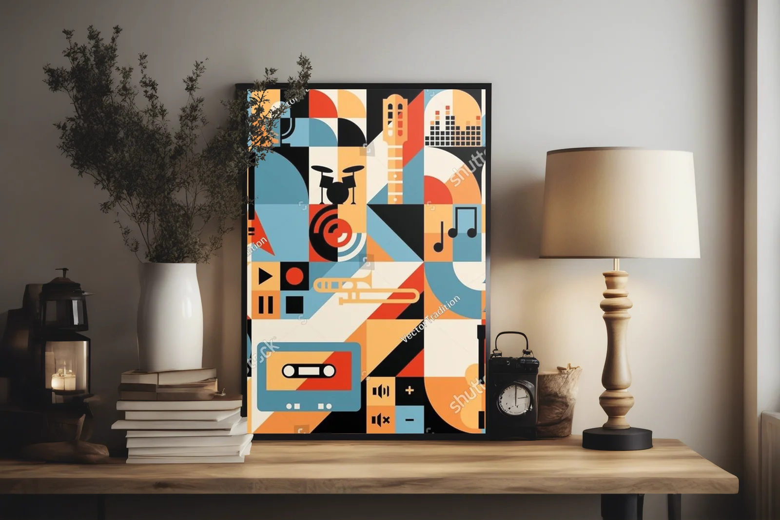 Geometryczne akcenty w retro klimatach muzycznych