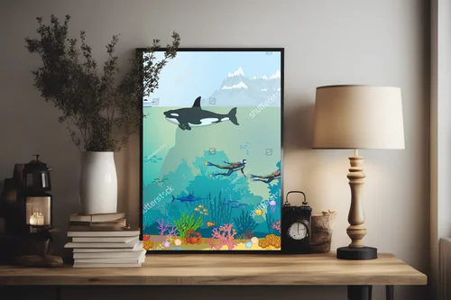 Bajkowy świat ryb w świetlistym oceanie
