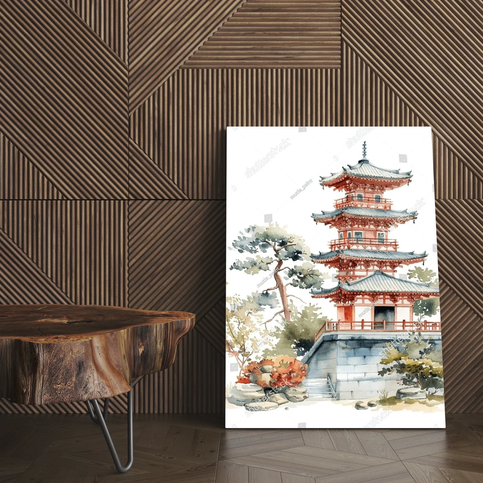Wodniste pejzaże Japonii w delikatnych odcieniach