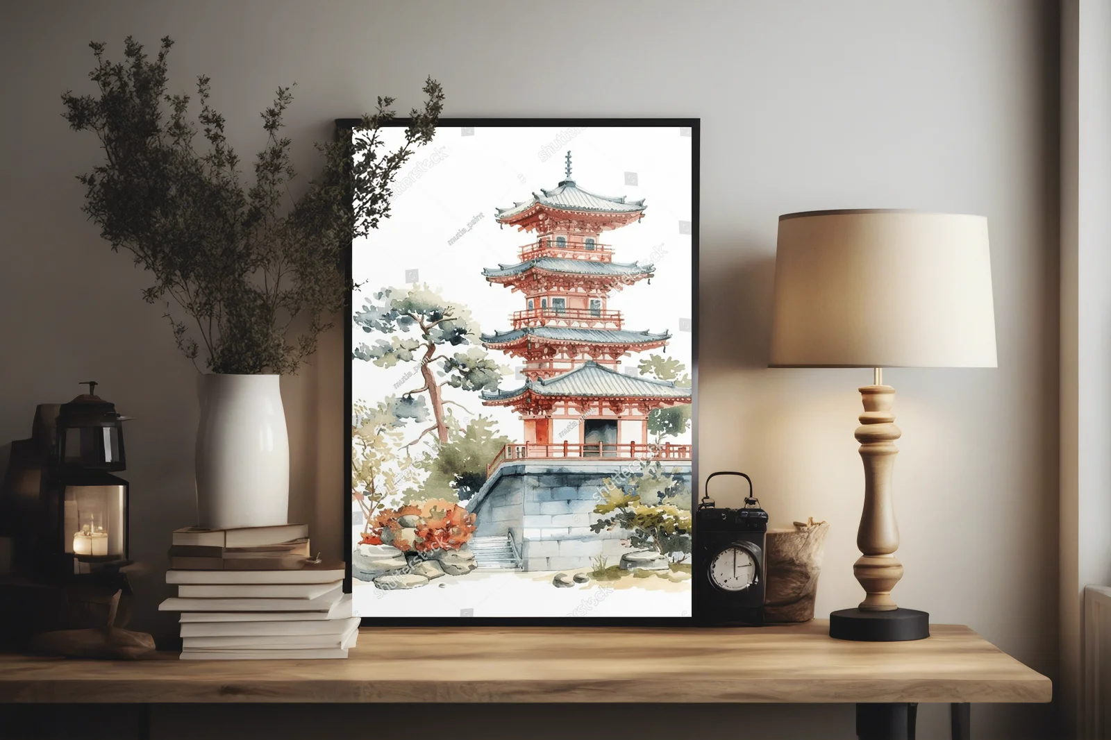 Wodniste pejzaże Japonii w delikatnych odcieniach