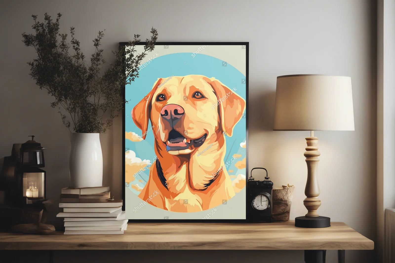 Uroczy labrador w pastelowych tonacjach