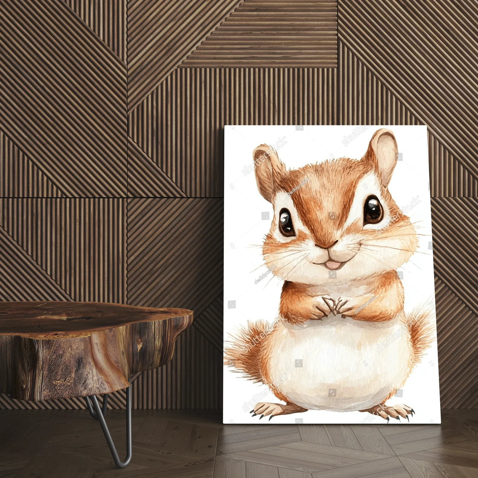 Radosny chipmunk w lekko pastelowej aurze