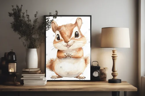 Radosny chipmunk w lekko pastelowej aurze