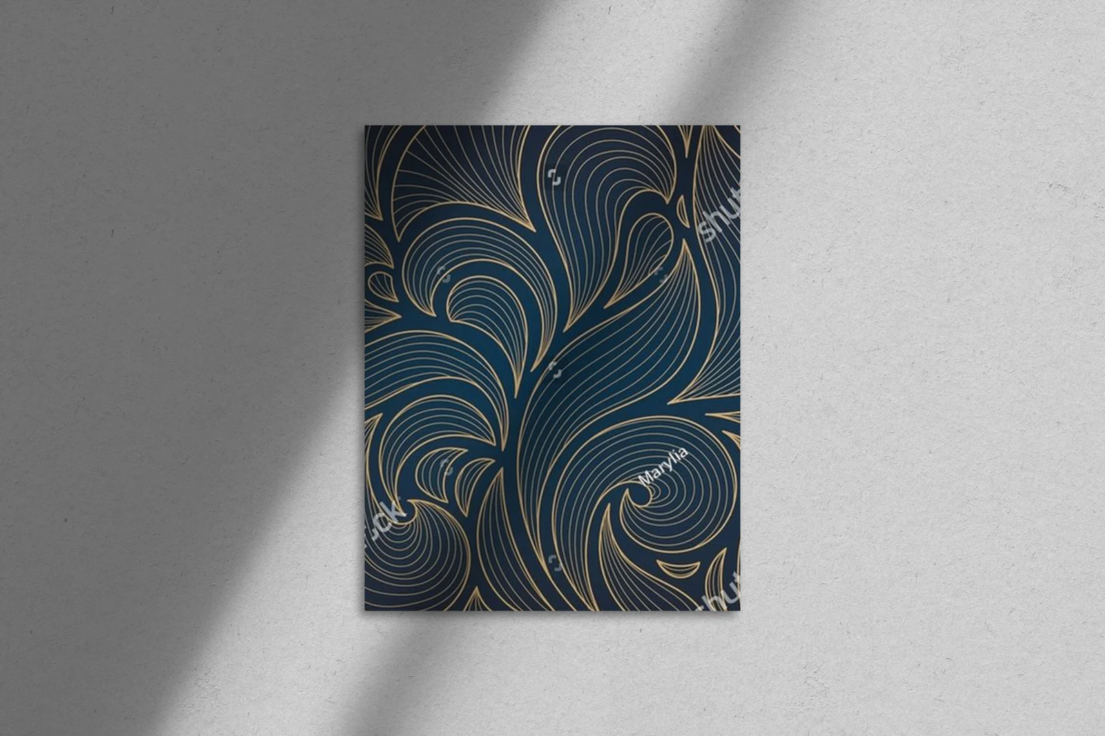 Złote liście w eleganckim stylu art deco