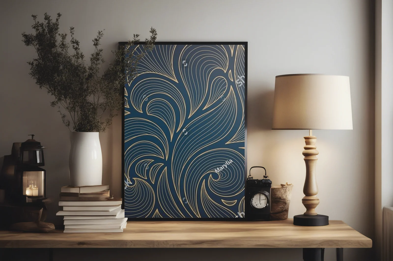 Złote liście w eleganckim stylu art deco