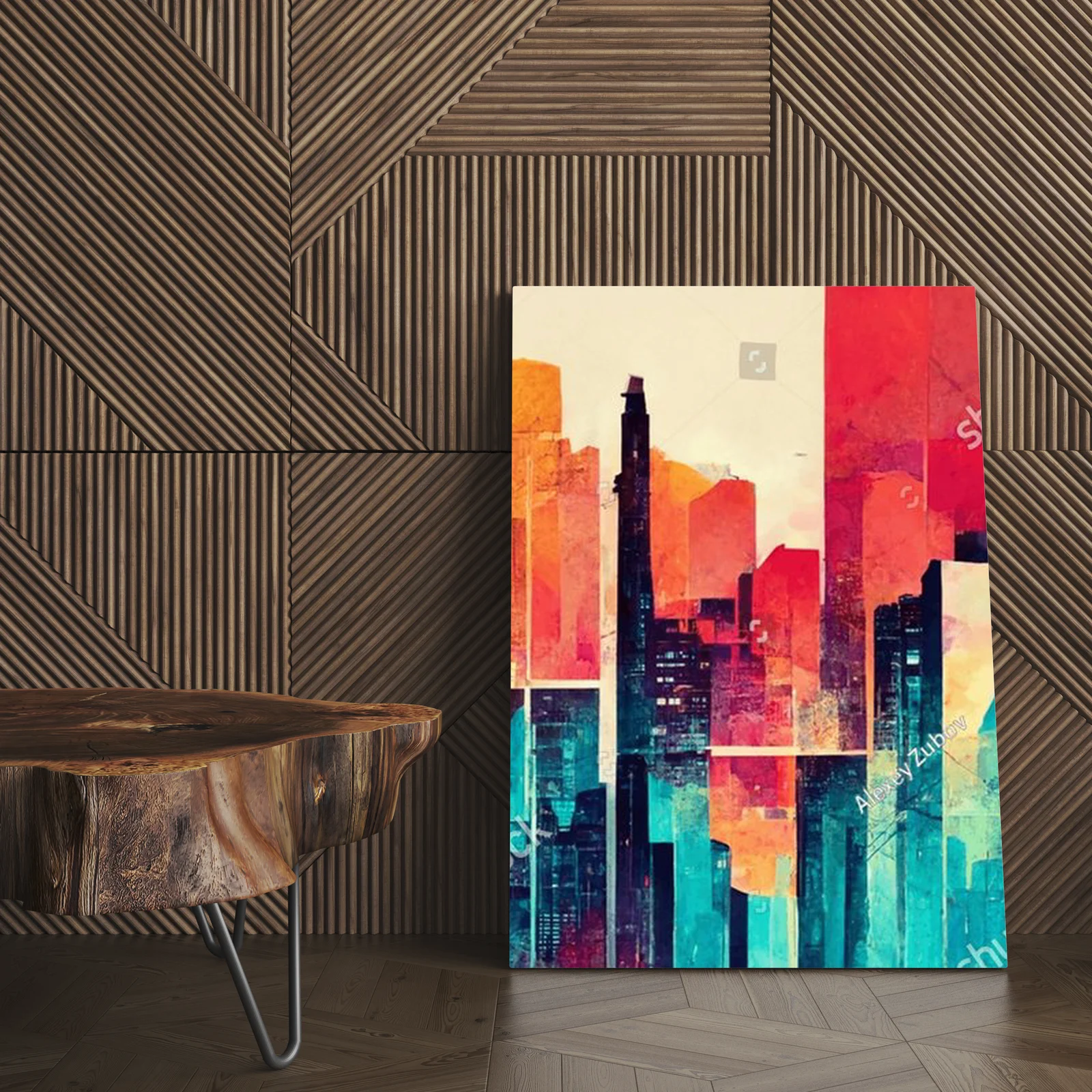 Rabująca kolorami geometria retro w eleganckim stylu