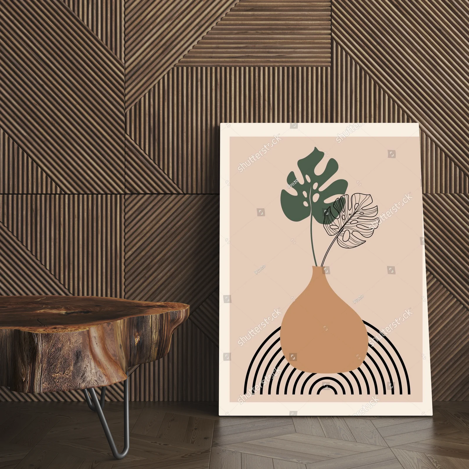 Abstrakcyjne botaniczne kompozycje w boho stylu