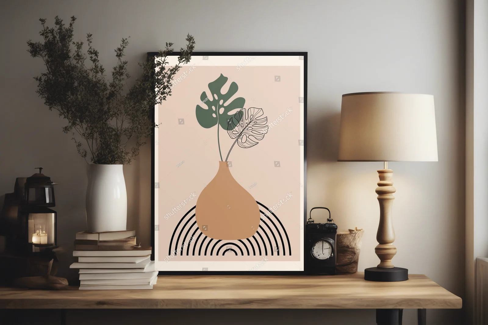 Abstrakcyjne botaniczne kompozycje w boho stylu