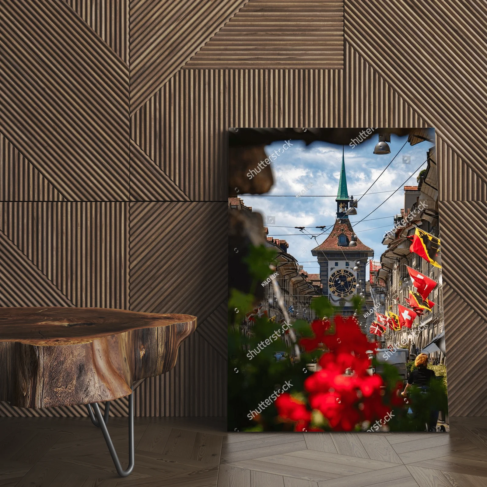 Sceniczny widok zegara Zytglogge w berneńskiej starówce