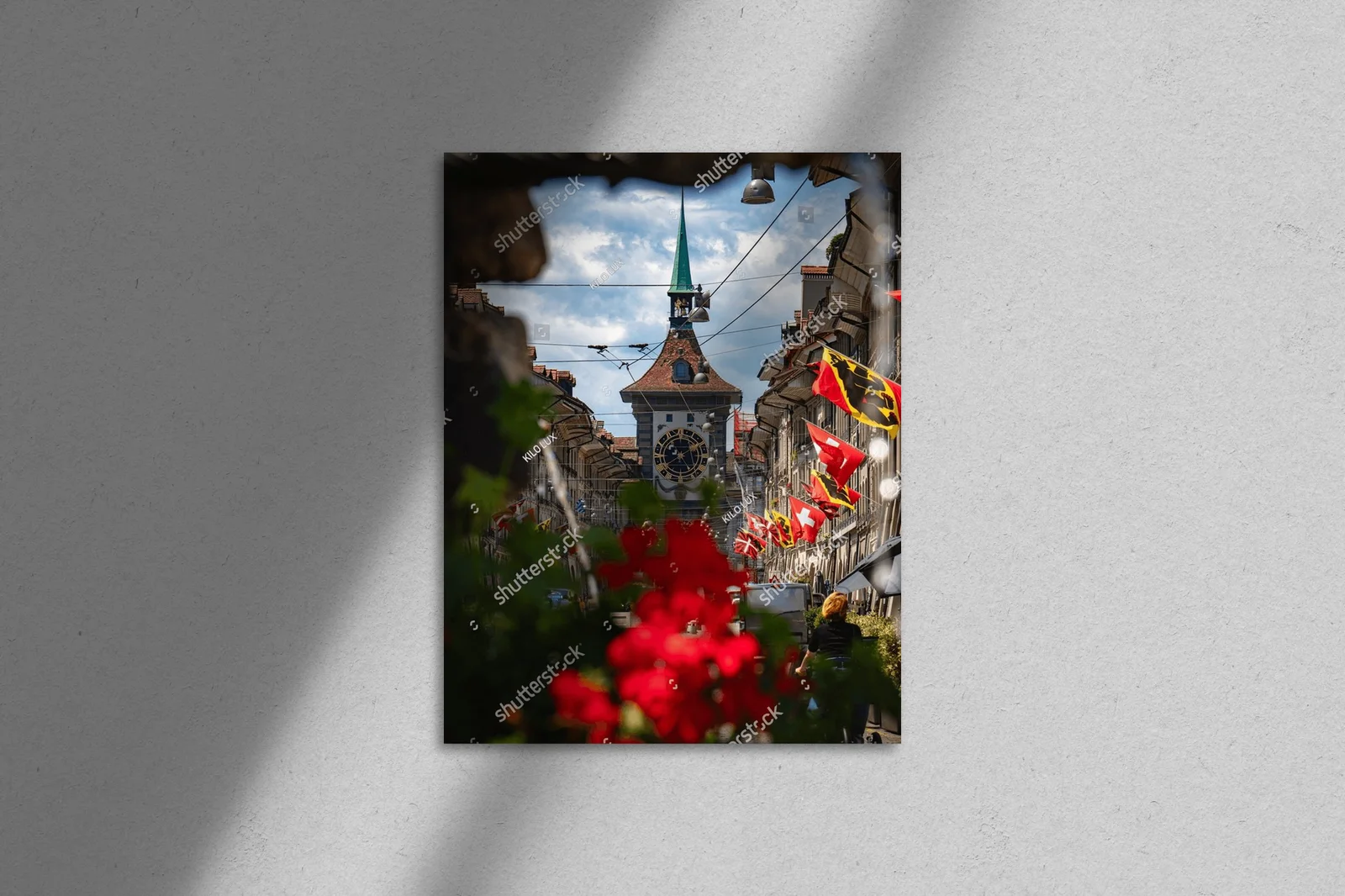 Sceniczny widok zegara Zytglogge w berneńskiej starówce