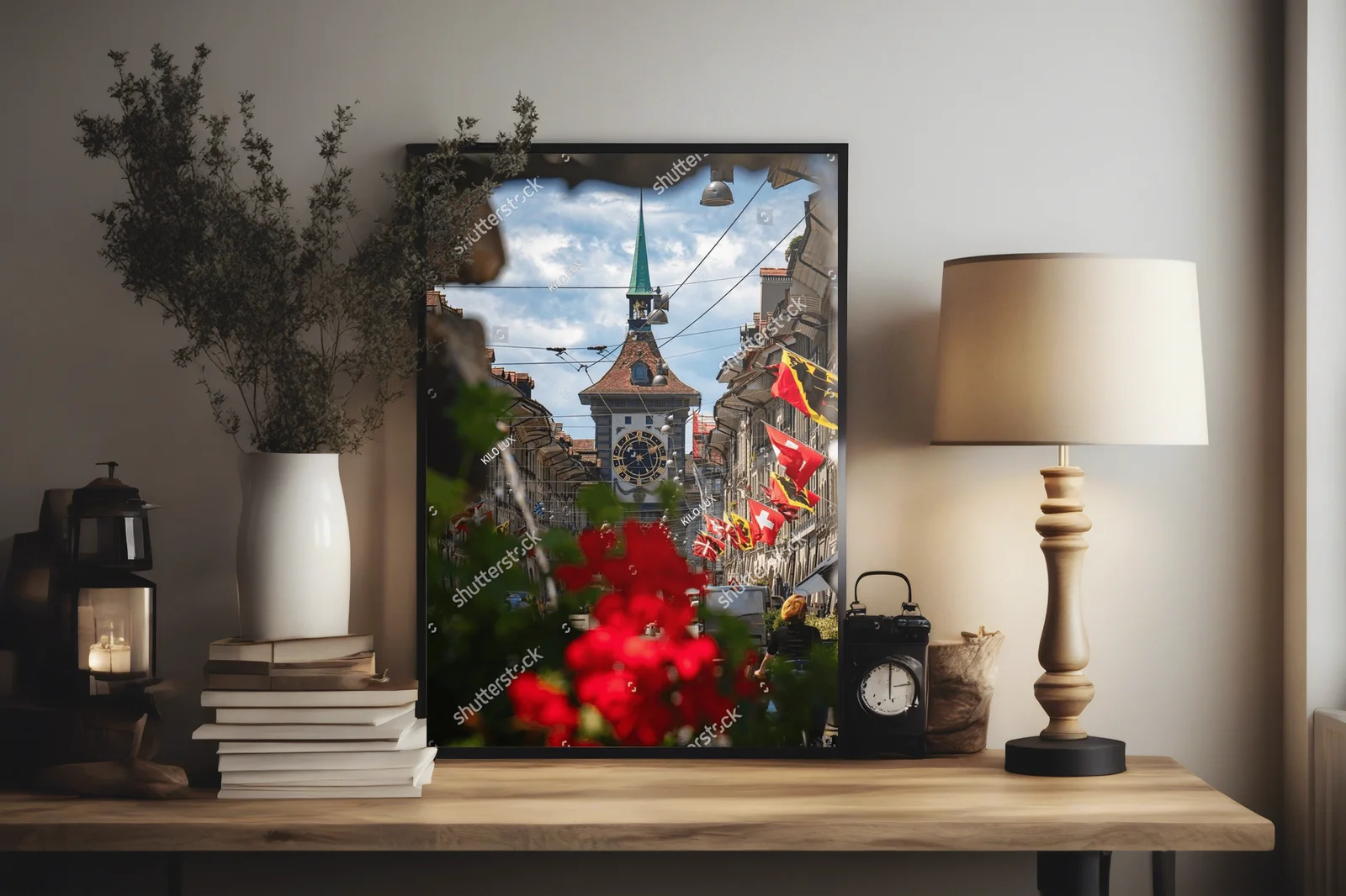 Sceniczny widok zegara Zytglogge w berneńskiej starówce