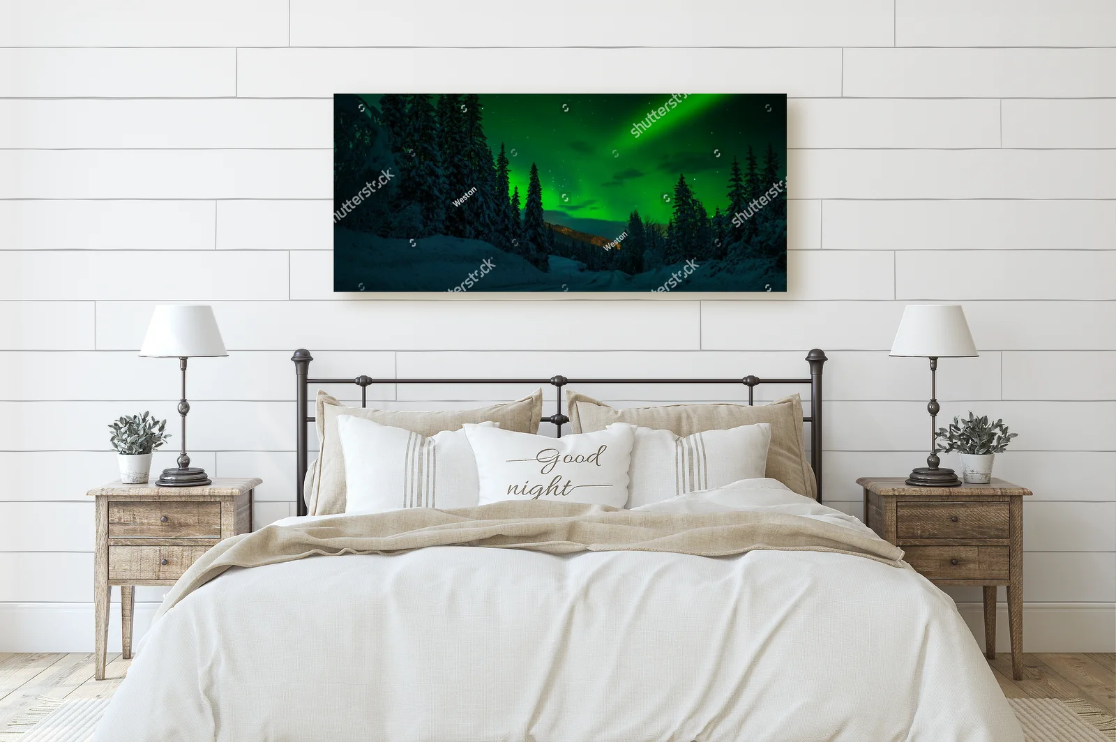 Magiczna polarna iluminacja nad drogą