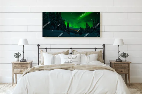 Magiczna polarna iluminacja nad drogą