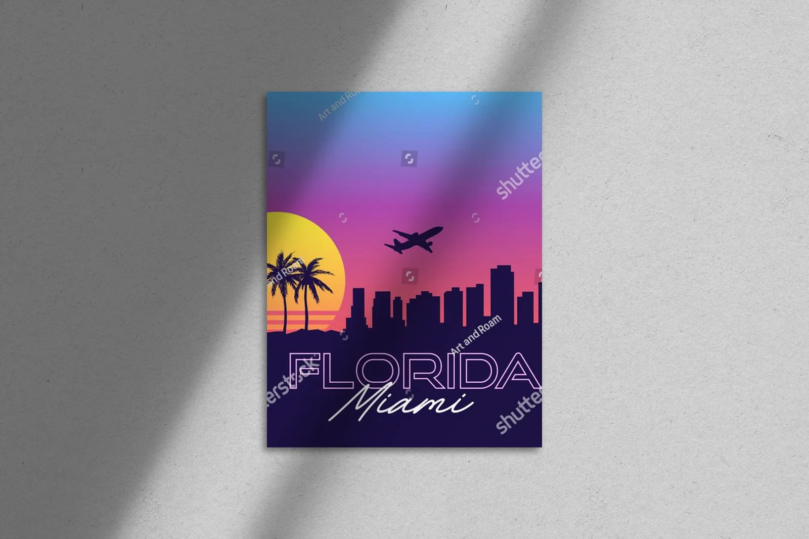 Retro falowanie Miami w nocy