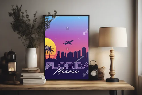 Retro falowanie Miami w nocy