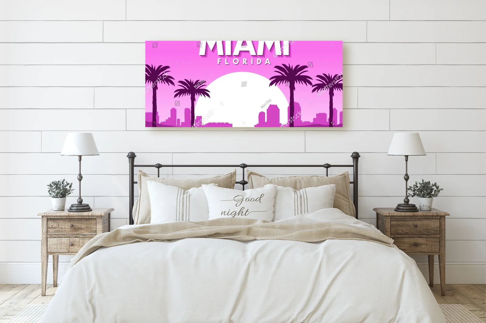 Wakacyjny krajobraz Miami w różowej tonacji