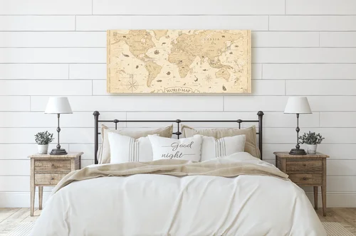Starożytna mapa świata w nostalgicznych odcieniach