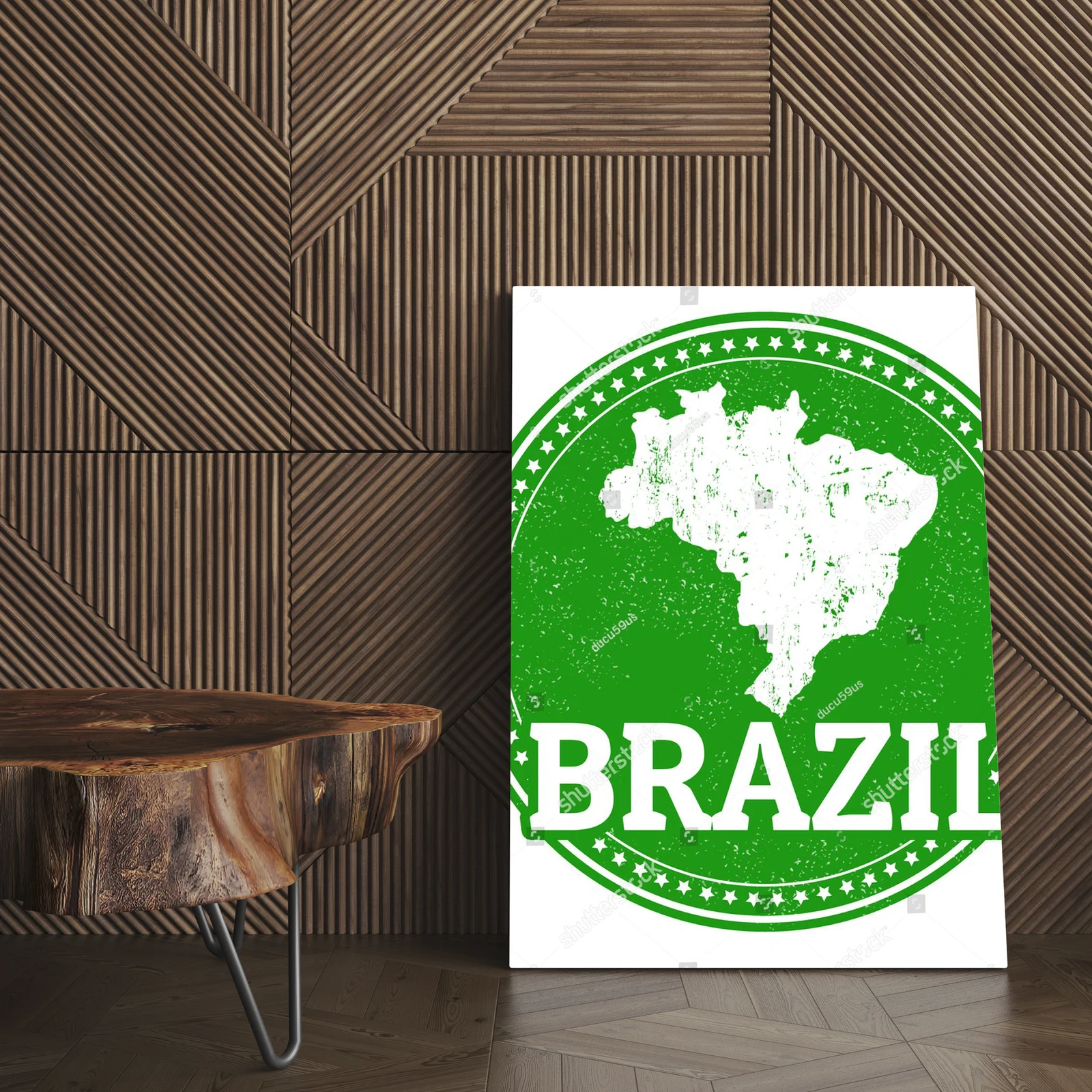 Patriotyczny motyw Brazylii w vintage stylistyce
