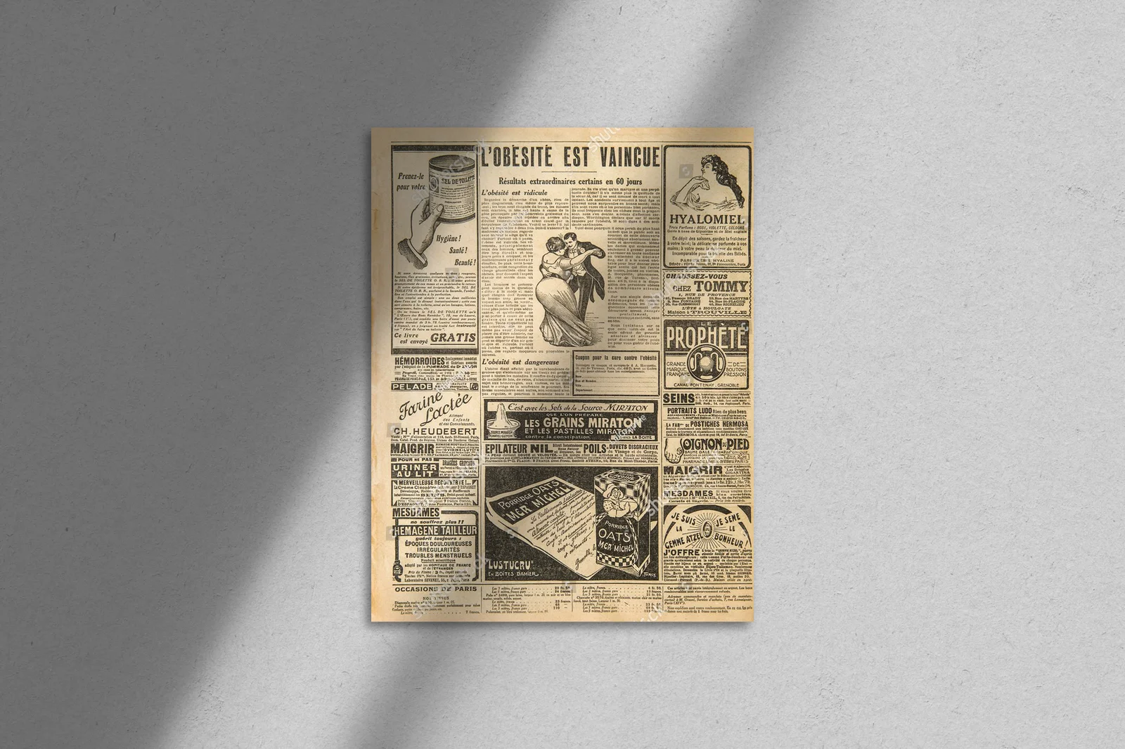 Nostalgiczna kompozycja z vintage reklamami