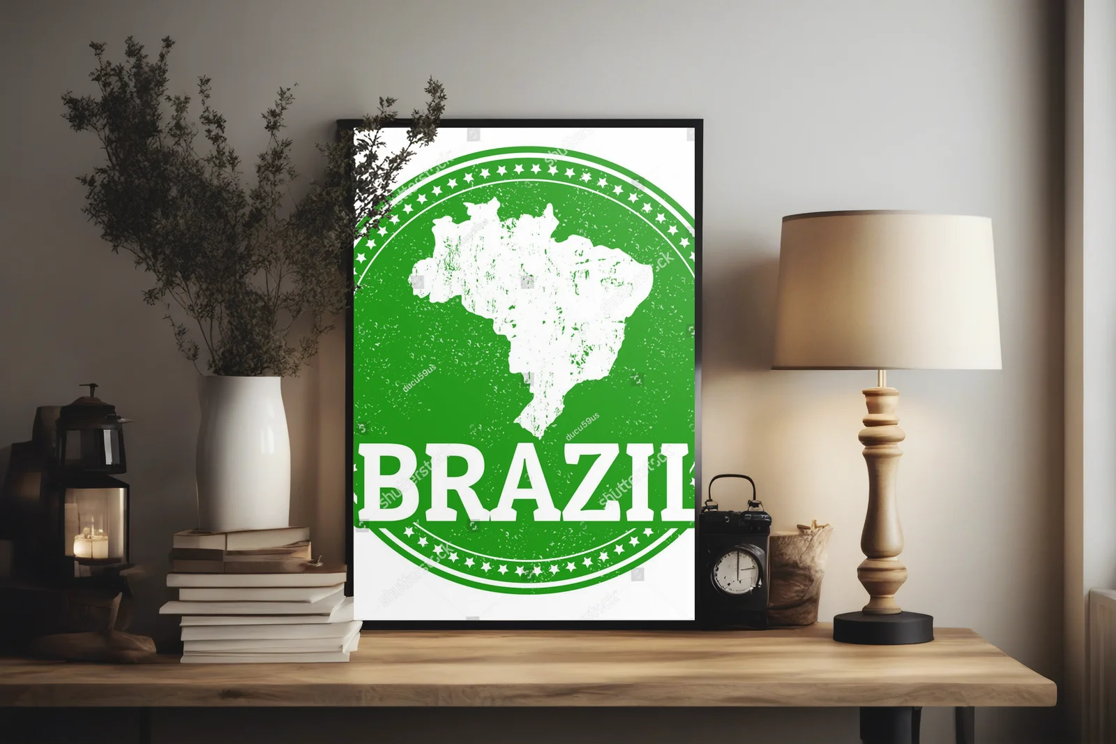 Patriotyczny motyw Brazylii w vintage stylistyce