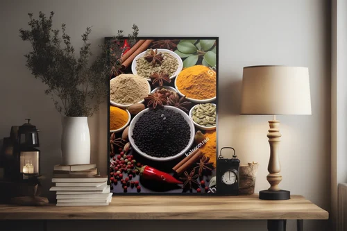 Kolorowe aromaty w kuchennej kompozycji