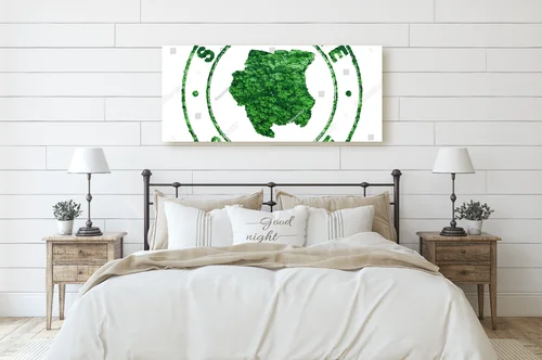 Srebrzysta mapa Surinamu w nowoczesnym stylu