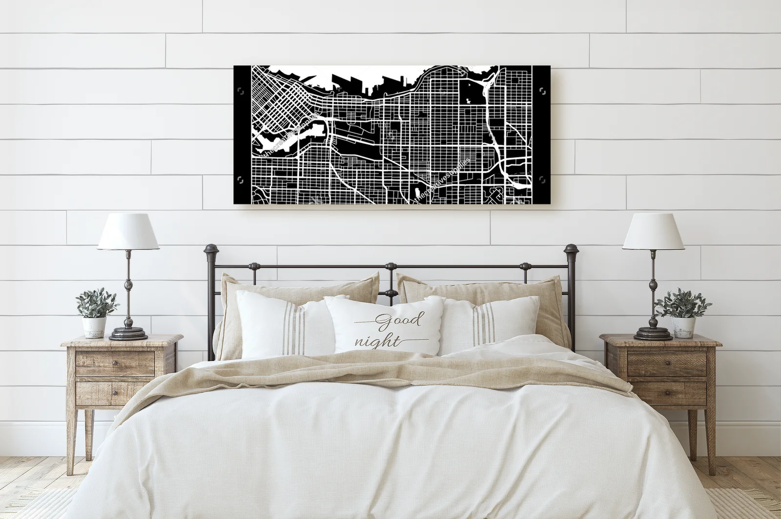 Elegancka Mapa Vancouver w Monochromatycznych Barwach